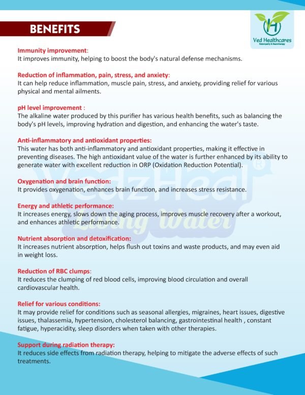 VedzHeal VH14 Premium Living Water Purifier | Naturally Alkaline || Holistic Wellness | 10_Ltr - Image 2